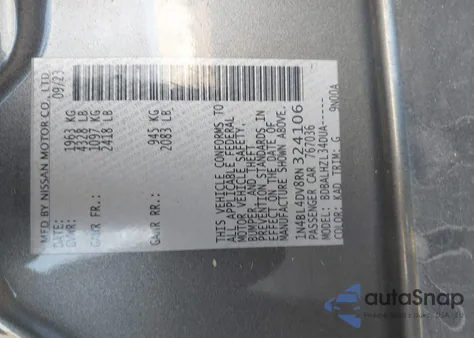 2024 Nissan Altima Sv Fwd z USA, uszkodzony, nr VIN 1N4BL4DV8RN324106